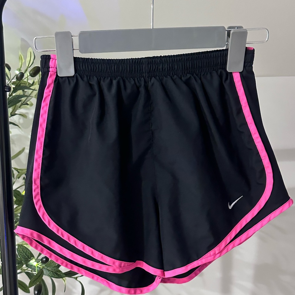 Nike Women's Athletic Shorts - Black with Pink Trim
